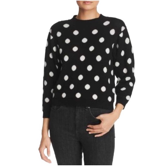 Joie Brettina Wool Polka dot Black white Sweater - Picture 2 of 8
